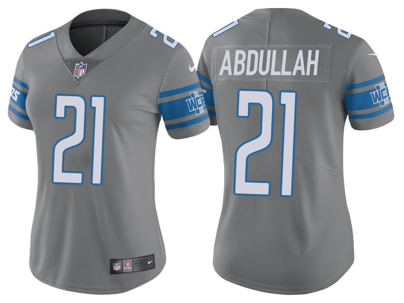 Women Detroit Lions #21 Ameer Abdullah Steel Vapor Untouchable Color Rush Limited Jersey Women Detroit Lions #21 Ameer Abdullah Steel Vapor Untouchable Color Rush Limited Jersey
