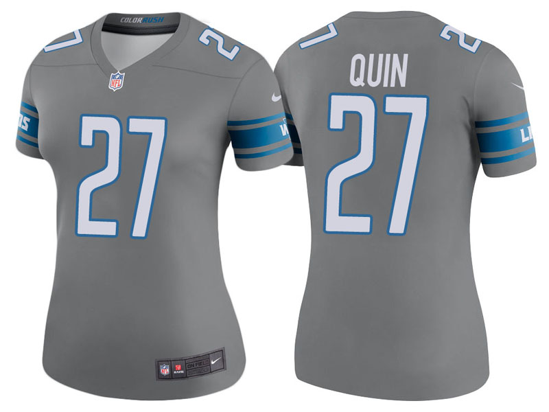 Women Detroit Lions #27 Glover Quin Steel Color Rush Legend Jersey