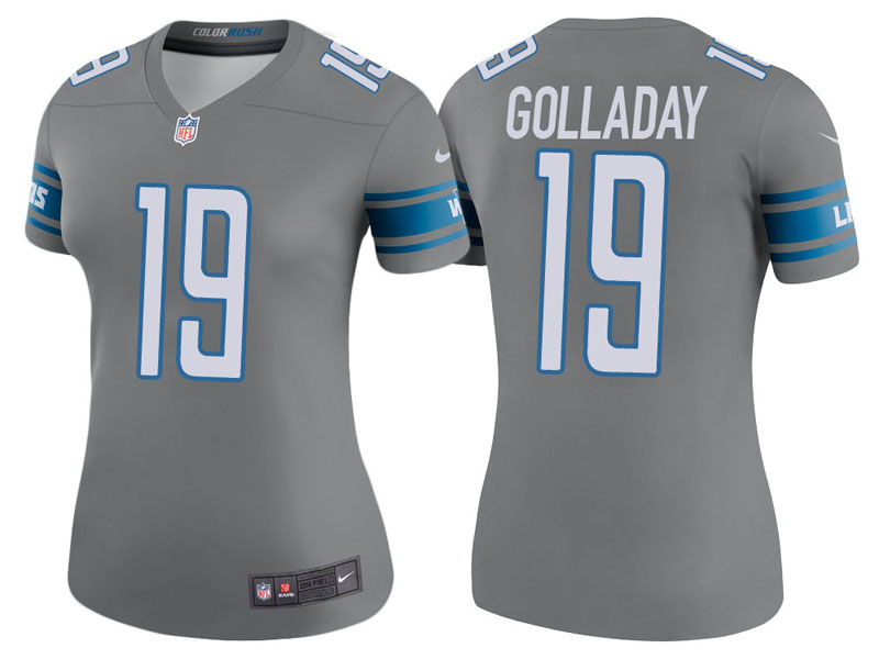 Women Detroit Lions #19 Kenny Golladay Steel Color Rush Legend Jersey