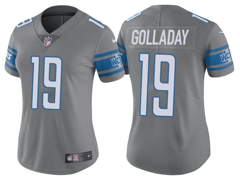 Women Detroit Lions #19 Kenny Golladay Steel Vapor Untouchable Color Rush Limited Jersey