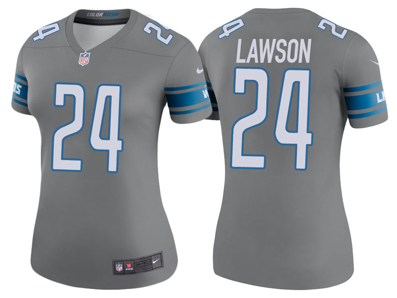 Women Detroit Lions #24 Nevin Lawson Steel Color Rush Legend Jersey