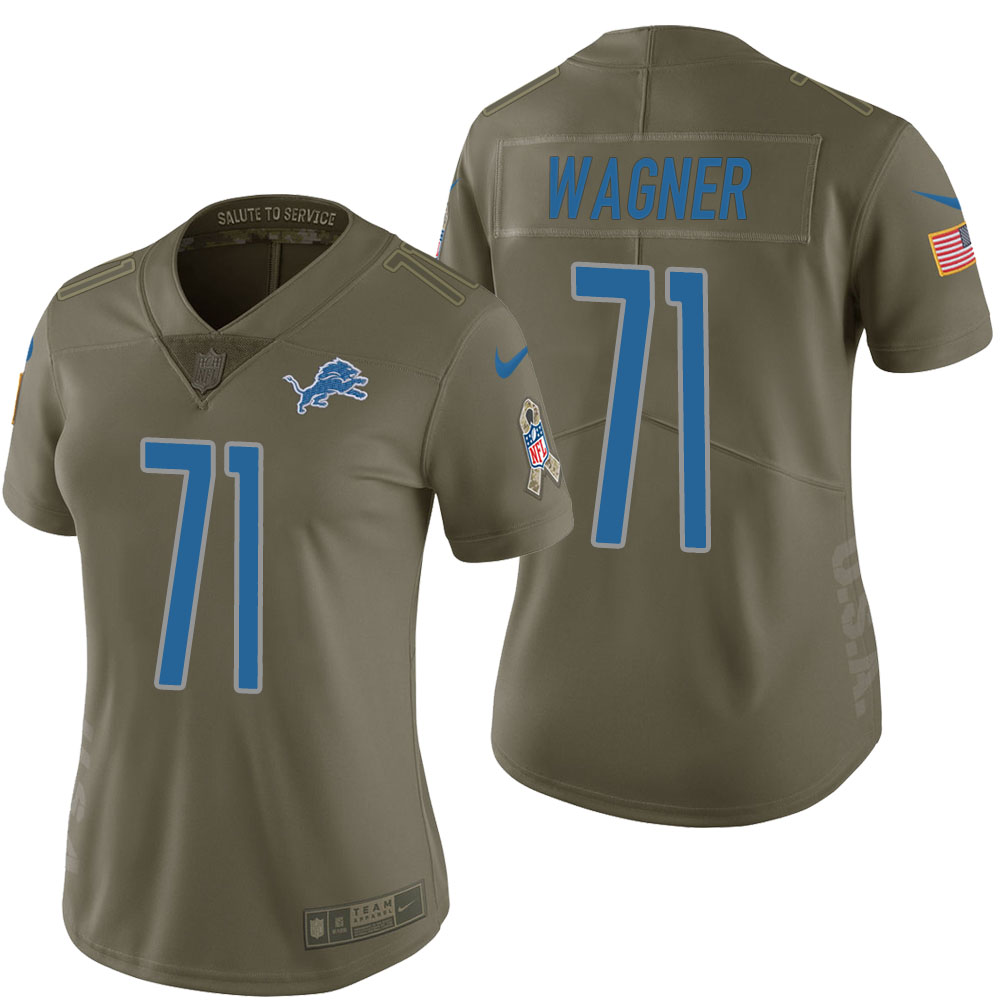 Women Detroit Lions #71 Rick Wagner Olive 2017 Salute to Service Limited Jersey Women Detroit Lions #71 Rick Wagner Olive 2017 Salute to Service Limited Jersey