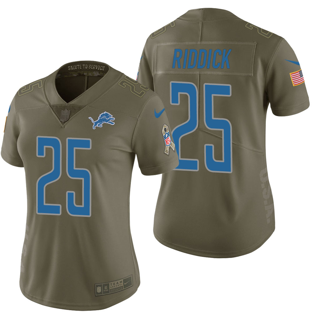 Women Detroit Lions #25 Theo Riddick Olive 2017 Salute to Service Limited Jersey Women Detroit Lions #25 Theo Riddick Olive 2017 Salute to Service Limited Jersey