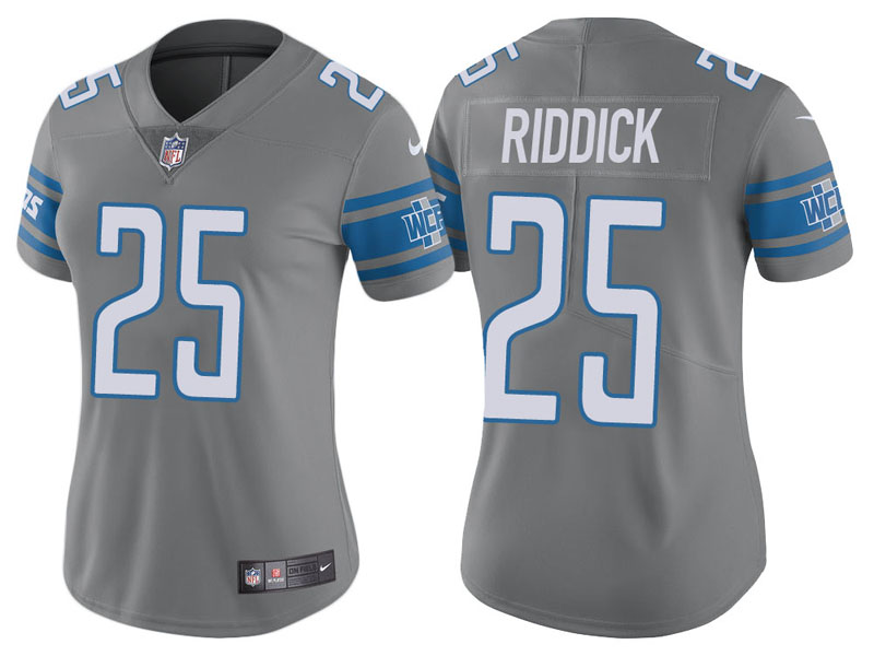Women Detroit Lions #25 Theo Riddick Steel Vapor Untouchable Color Rush Limited Jersey Women Detroit Lions #25 Theo Riddick Steel Vapor Untouchable Color Rush Limited Jersey