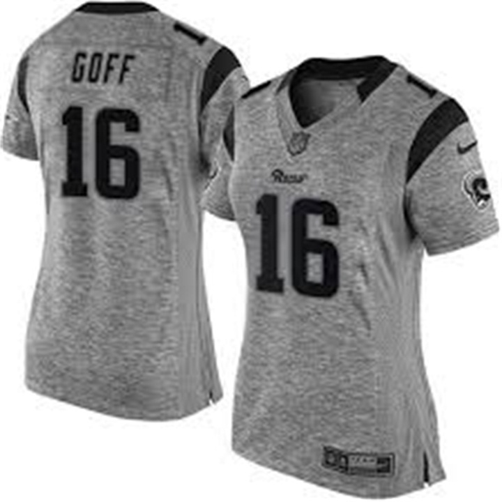 Women Los Angeles Rams #16 Jared Goff Gray Gridiron Limited Jersey Women Los Angeles Rams #16 Jared Goff Gray Gridiron Limited Jersey