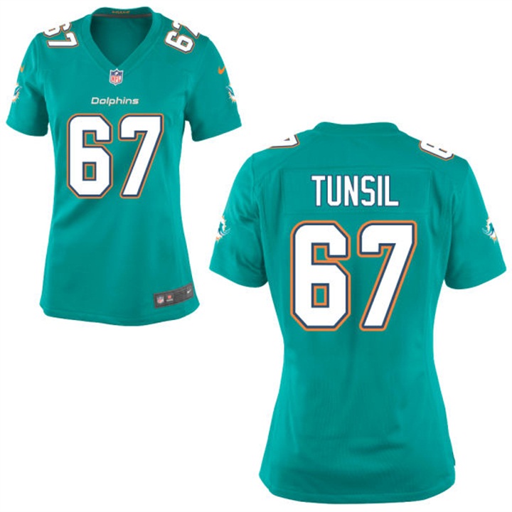 Women Miami Dolphins #67 Laremy Tunsil Aqua Game Jersey