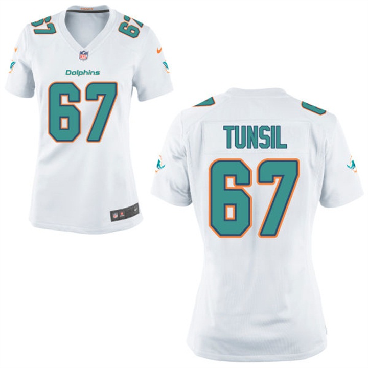 Women Miami Dolphins #67 Laremy Tunsil White Game Jersey