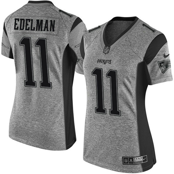 Women New England Patriots #11 Julian Edelman Gridiron Gray Limited Jersey Women New England Patriots #11 Julian Edelman Gridiron Gray Limited Jersey