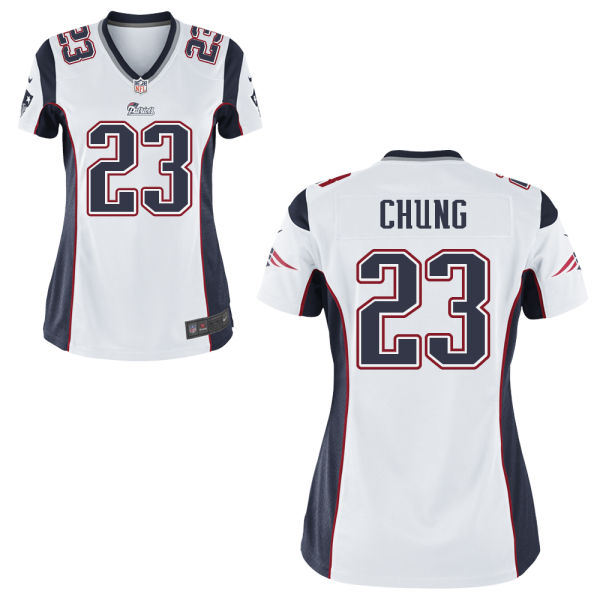 Women New England Patriots #23 Patrick Chung White Away Game Jersey Women New England Patriots #23 Patrick Chung White Away Game Jersey