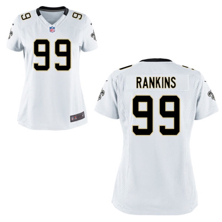 Women New Orleans Saints #99 Sheldon Rankins White Game Jersey Women New Orleans Saints #99 Sheldon Rankins White Game Jersey
