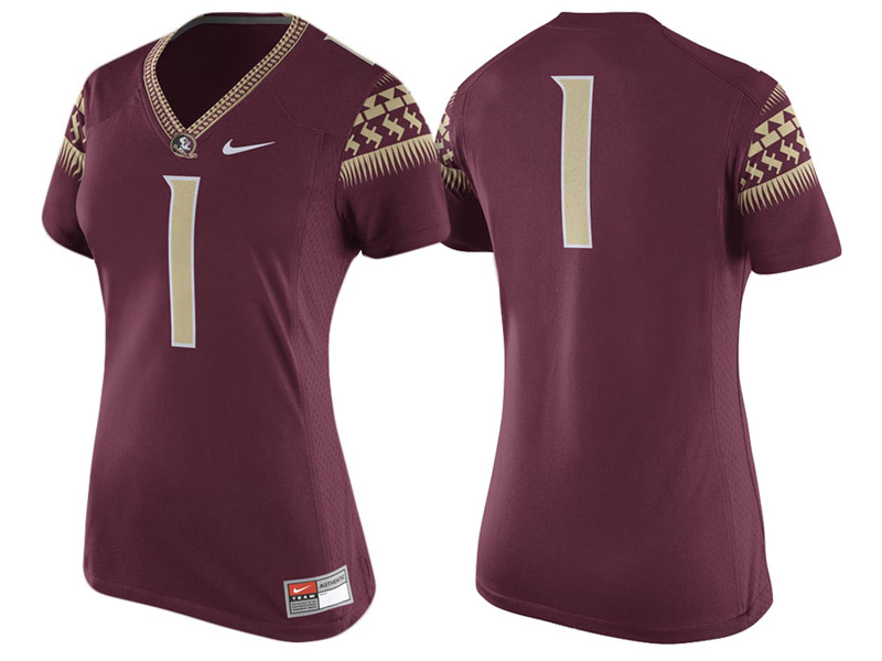 Women Florida State Seminoles #1 Garnet Game Replica College Football Jersey Women Florida State Seminoles #1 Garnet Game Replica College Football Jersey