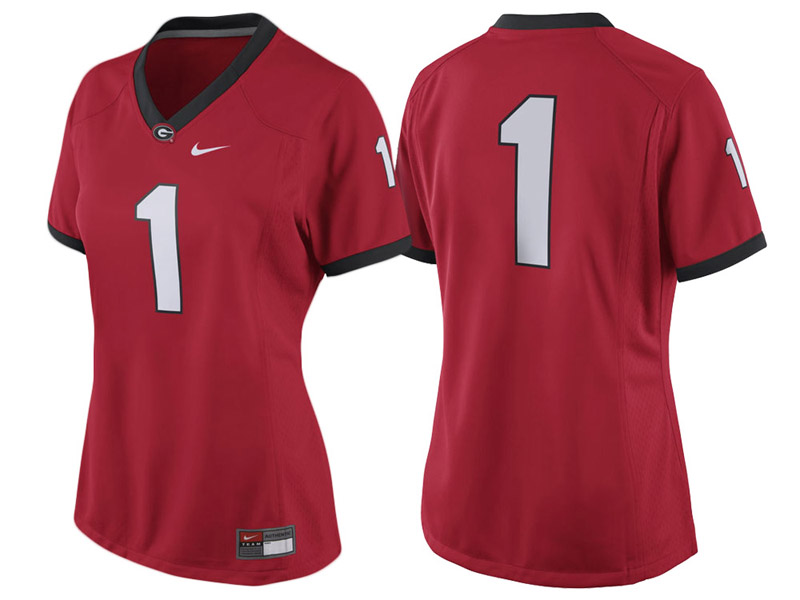 Women Georgia Bulldogs #1 Red Game Replica College Football Jersey Women Georgia Bulldogs #1 Red Game Replica College Football Jersey