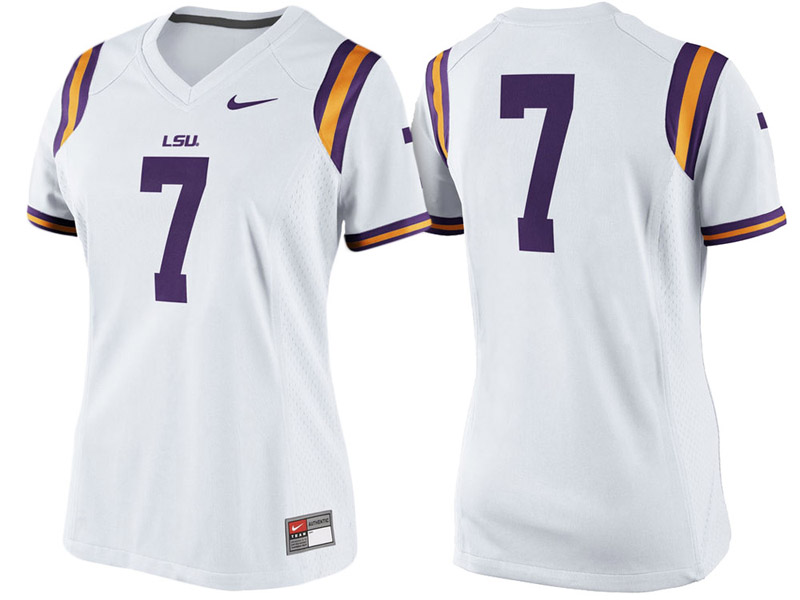 Women LSU Tigers #7 White Game Replica College Football Jersey Women LSU Tigers #7 White Game Replica College Football Jersey
