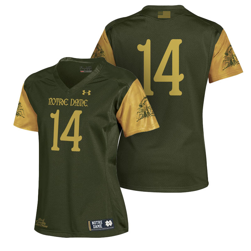 2016 Shamrock WOMEN Notre Dame Fighting Irish #14 Green Series Replica College Football Jersey