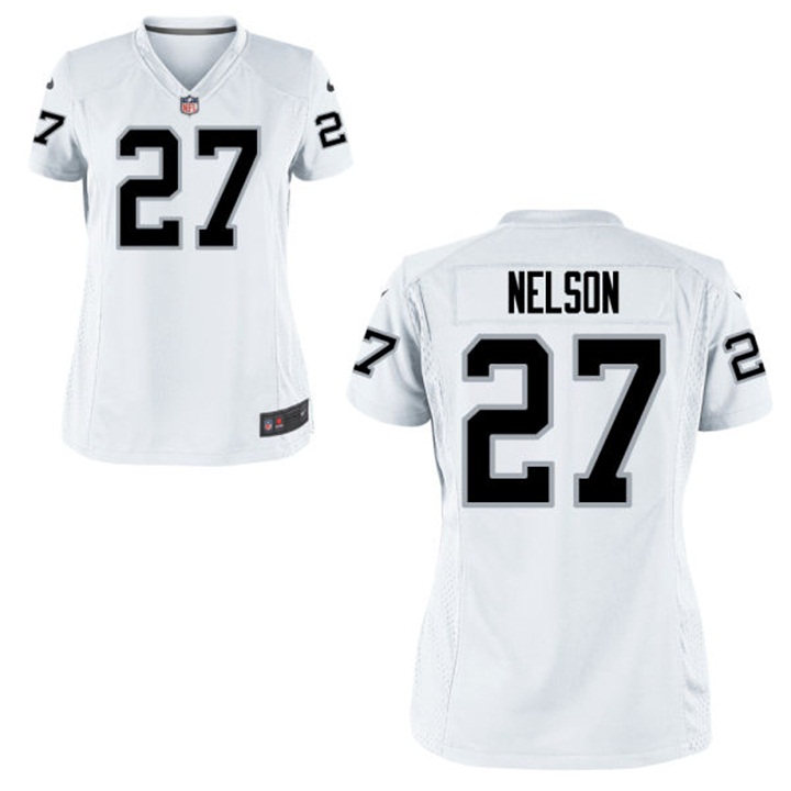 Women Oakland Raiders #27 Reggie Nelson White Game Jersey