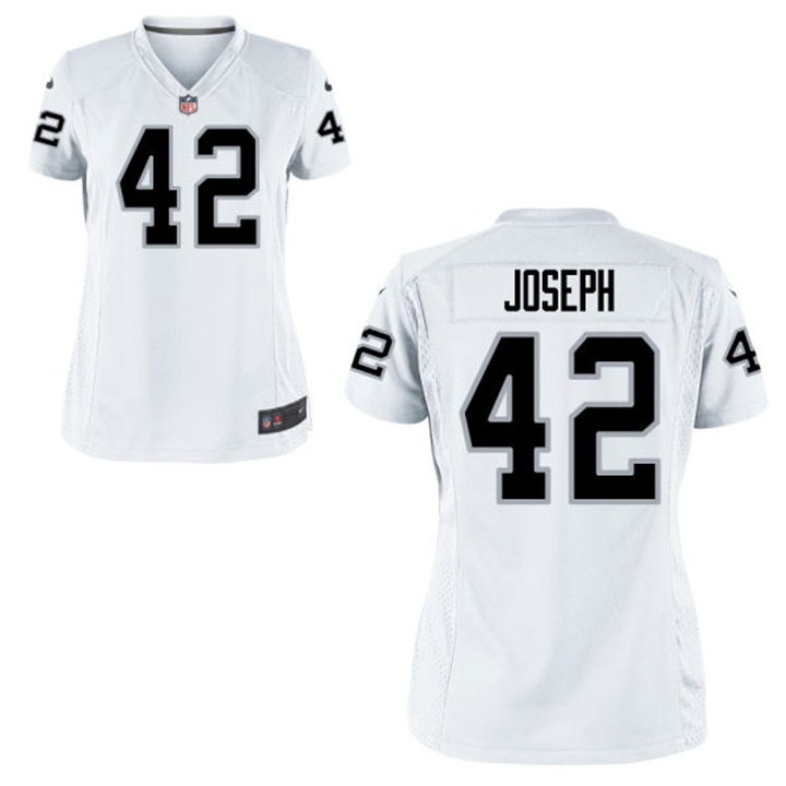 Women Oakland Raiders #42 Karl Joseph White Game Jersey