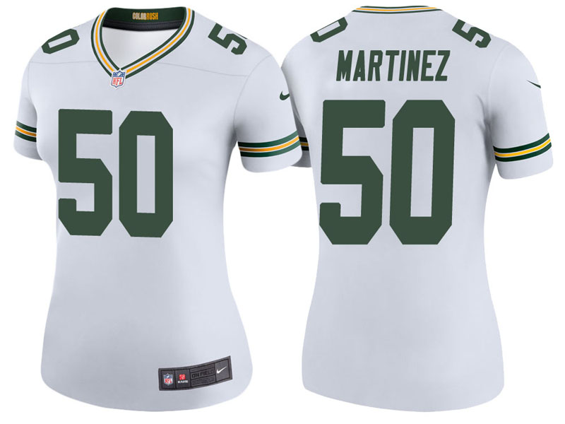 Women Green Bay Packers #50 Blake Martinez White Color Rush Legend Jersey Women Green Bay Packers #50 Blake Martinez White Color Rush Legend Jersey