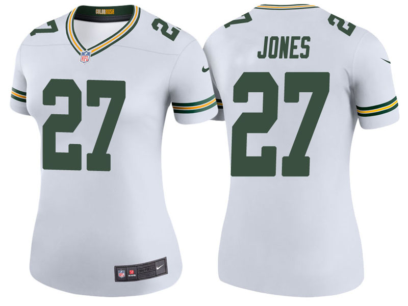 Women Green Bay Packers #27 Josh Jones White Color Rush Legend Jersey