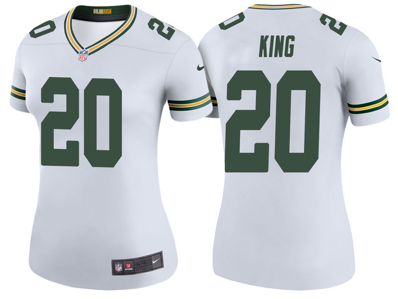 Women Green Bay Packers #20 Kevin King White Color Rush Legend Jersey Women Green Bay Packers #20 Kevin King White Color Rush Legend Jersey