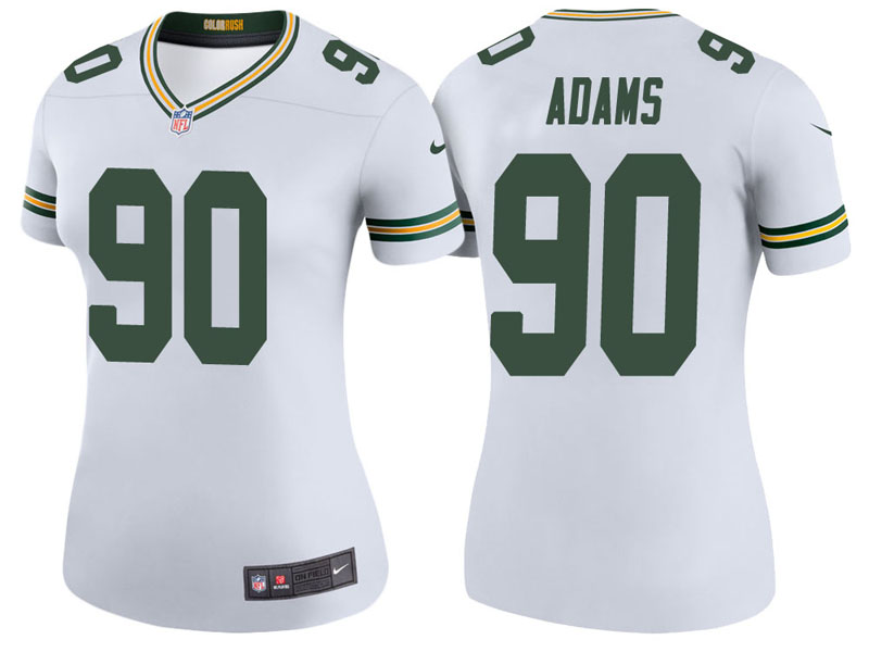 Women Green Bay Packers #90 Montravius Adams White Color Rush Legend Jersey Women Green Bay Packers #90 Montravius Adams White Color Rush Legend Jersey