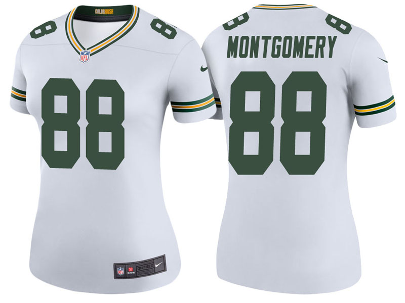 Women Green Bay Packers #88 Ty Montgomery White Color Rush Legend Jersey Women Green Bay Packers #88 Ty Montgomery White Color Rush Legend Jersey