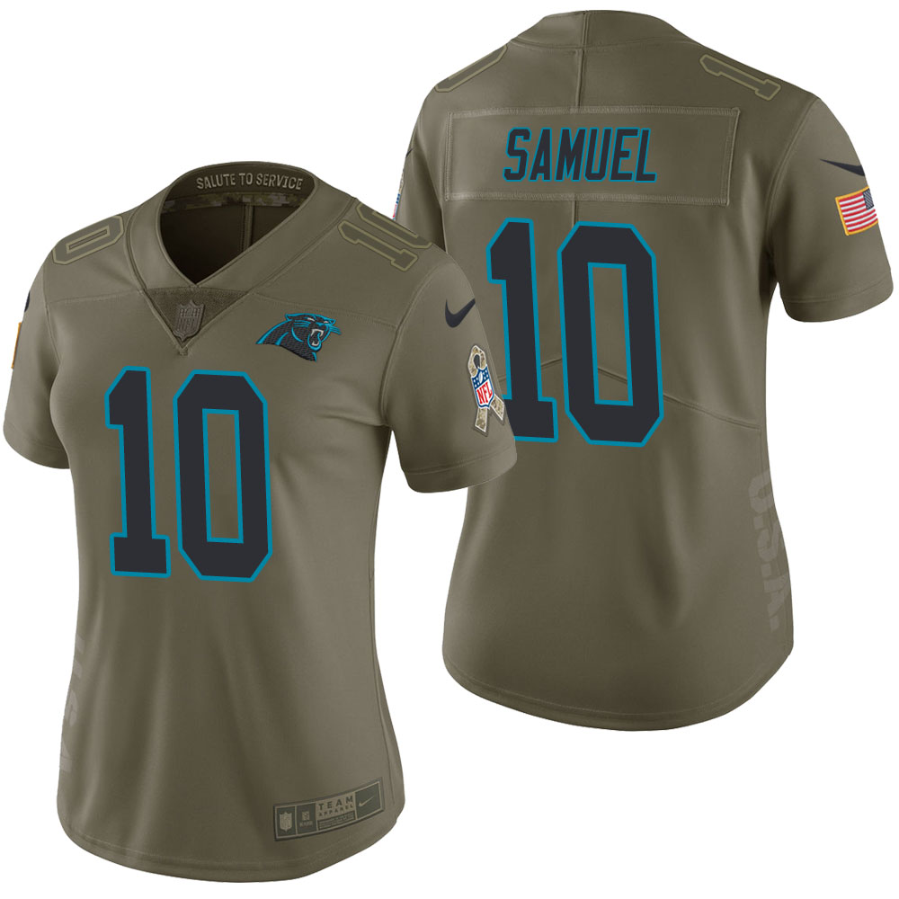 Women Carolina Panthers Curtis Samuel Olive 2017 Salute to Service Limited Jersey