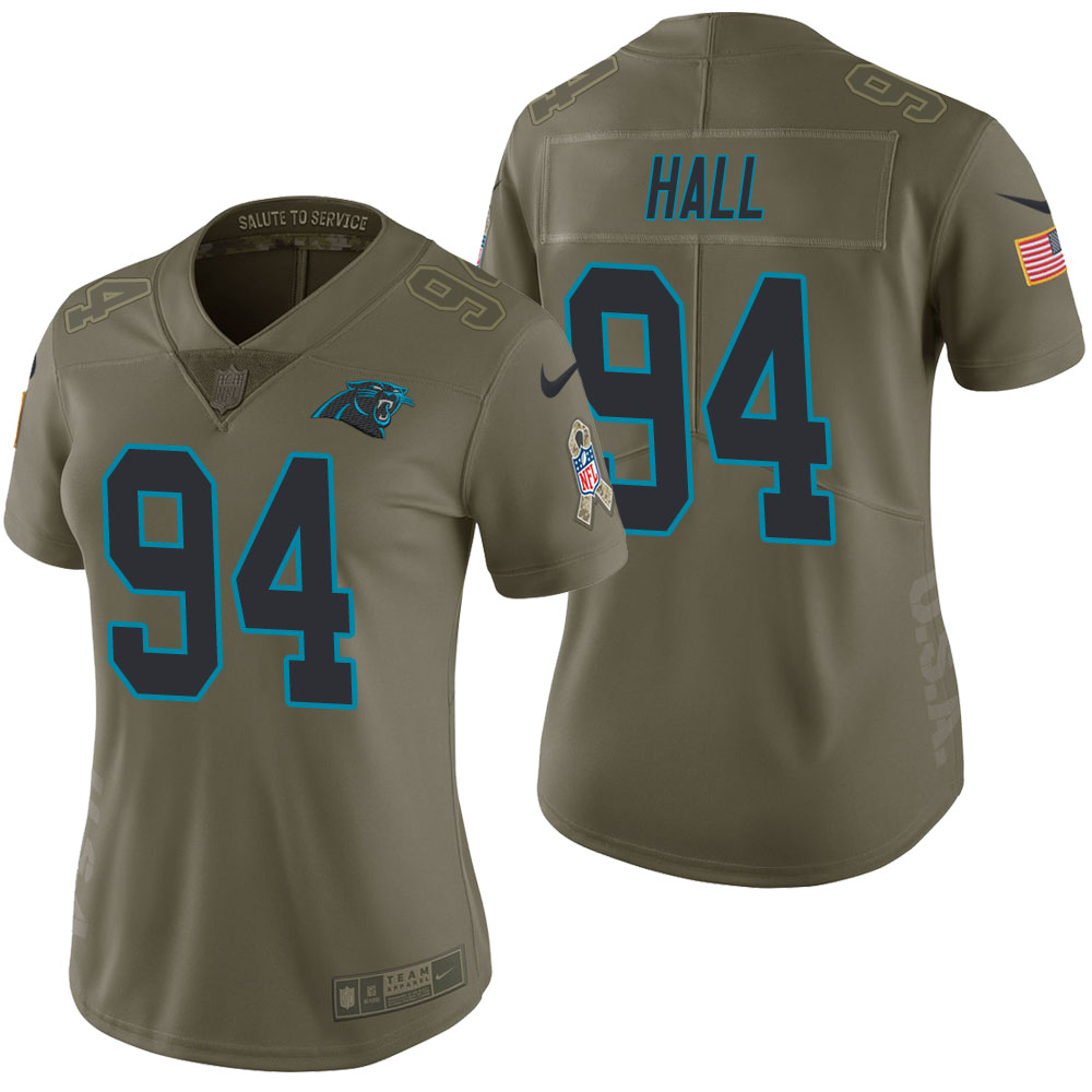 Women Carolina Panthers Daeshon Hall Olive 2017 Salute to Service Limited Jersey Women Carolina Panthers Daeshon Hall Olive 2017 Salute to Service Limited Jersey