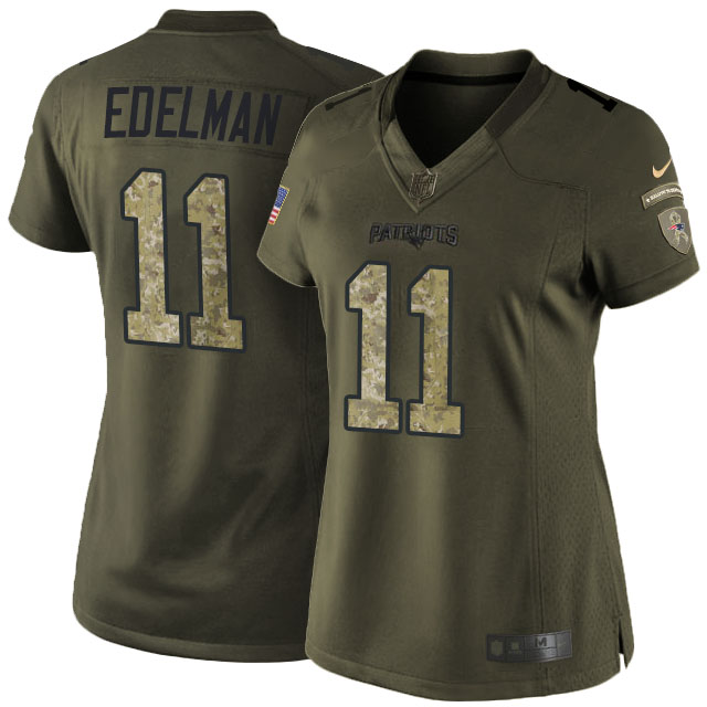 Women New England Patriots #11 Julian Edelman Green Salute To Service Limited Jersey Women New England Patriots #11 Julian Edelman Green Salute To Service Limited Jersey