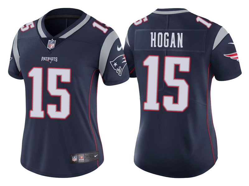 Women New England Patriots #15 Chris Hogan Navy Vapor Untouchable Limited Jersey