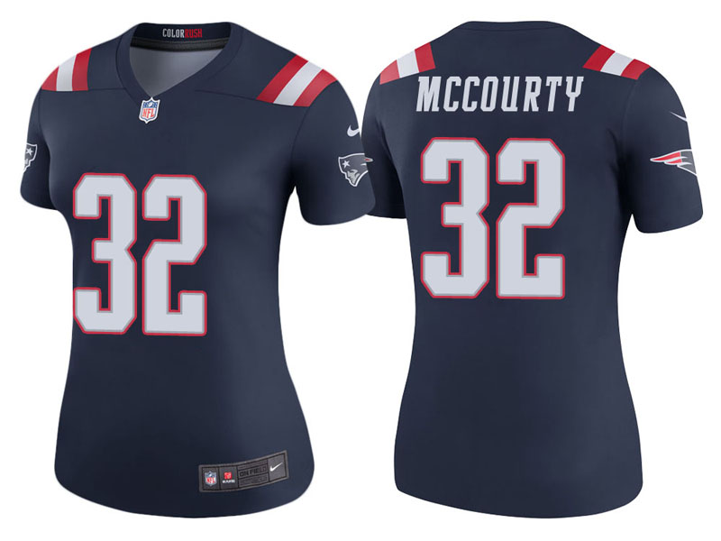 Women New England Patriots #32 Devin McCourty Navy Color Rush Legend Jersey