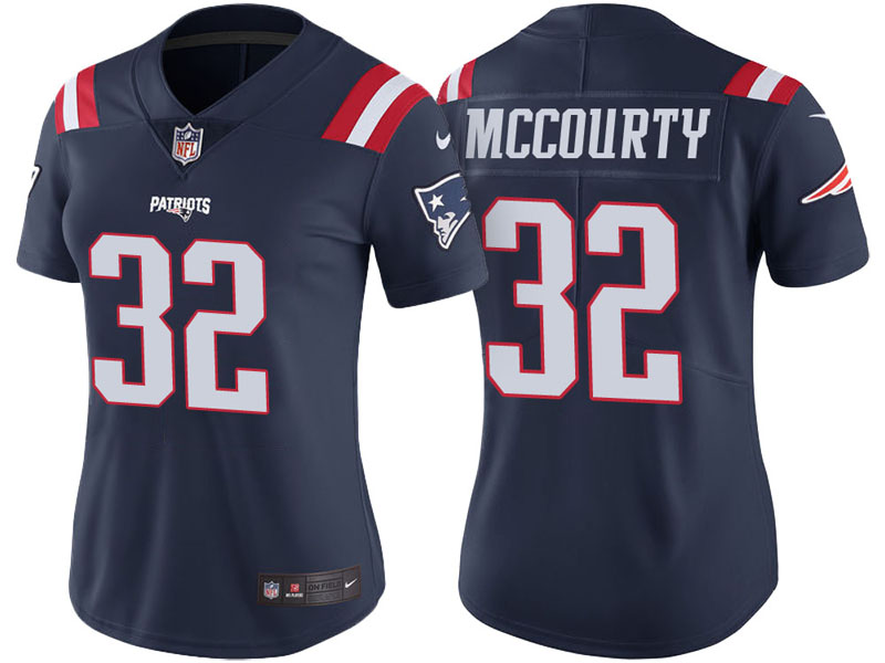 Women New England Patriots #32 Devin McCourty Navy Vapor Untouchable Color Rush Limited Jersey