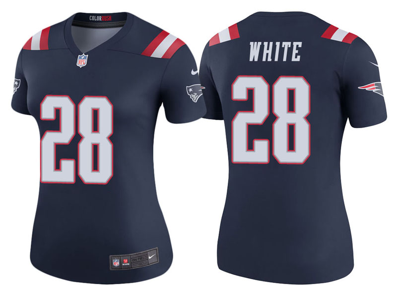 Women New England Patriots #28 James White Navy Color Rush Legend Jersey Women New England Patriots #28 James White Navy Color Rush Legend Jersey