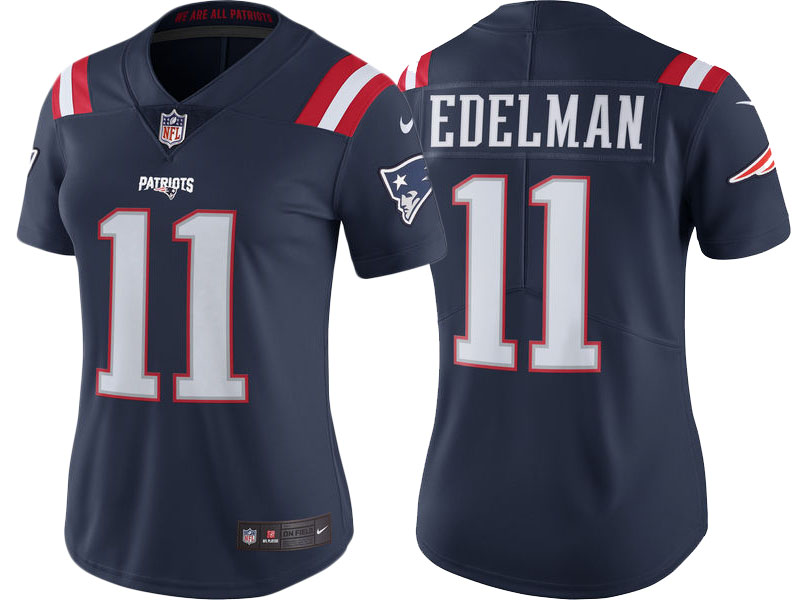 Women New England Patriots #11 Julian Edelman Navy Vapor Untouchable Color Rush Limited Player Jersey