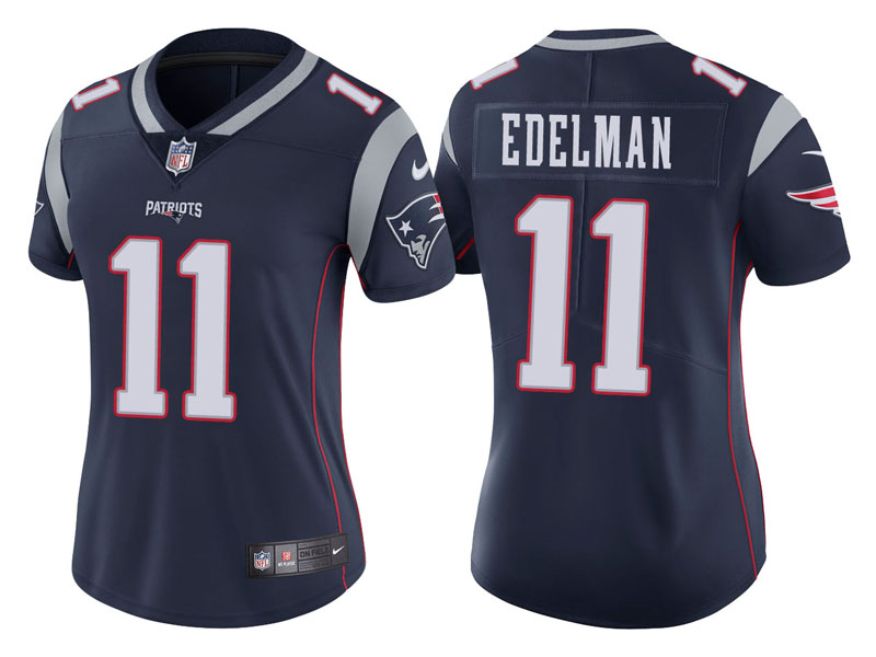 Women New England Patriots #11 Julian Edelman Navy Vapor Untouchable Limited Jersey