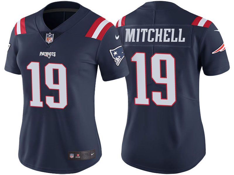 Women New England Patriots #19 Malcolm Mitchell Navy Vapor Untouchable Color Rush Limited Jersey Women New England Patriots #19 Malcolm Mitchell Navy Vapor Untouchable Color Rush Limited Jersey