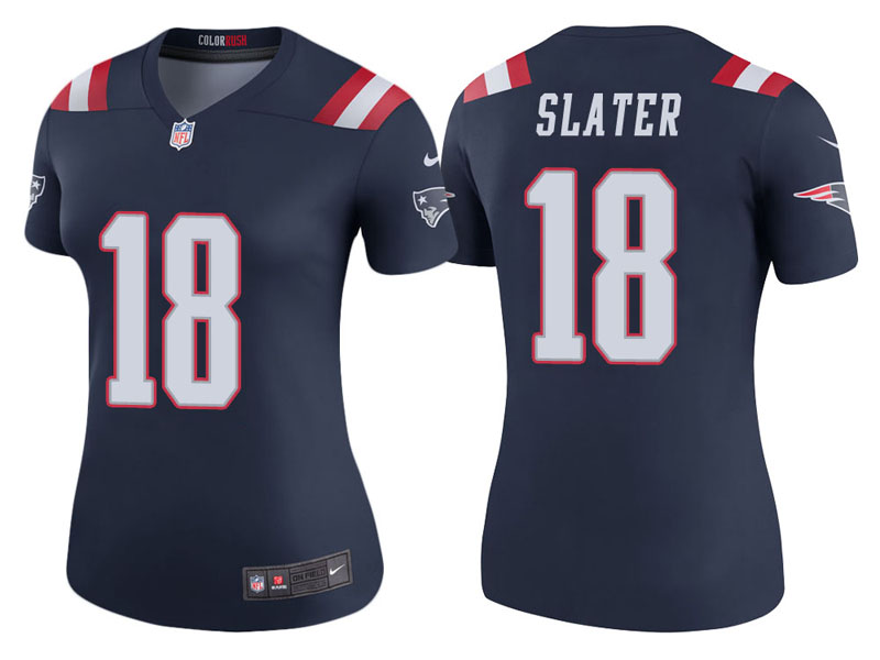Women New England Patriots #18 Matthew Slater Navy Color Rush Legend Jersey Women New England Patriots #18 Matthew Slater Navy Color Rush Legend Jersey