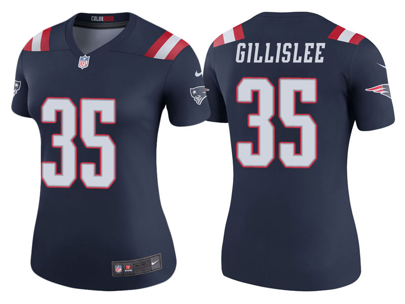 Women New England Patriots #35 Mike Gillislee Navy Color Rush Legend Jersey Women New England Patriots #35 Mike Gillislee Navy Color Rush Legend Jersey