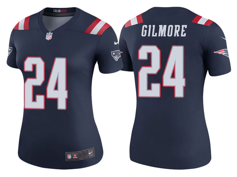 Women New England Patriots #24 Stephon Gilmore Navy Color Rush Legend Jersey Women New England Patriots #24 Stephon Gilmore Navy Color Rush Legend Jersey