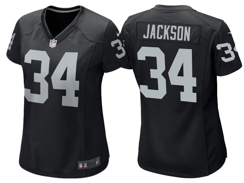 Women Oakland Raiders #34 Bo Jackson Black Retired Game Jersey Women Oakland Raiders #34 Bo Jackson Black Retired Game Jersey
