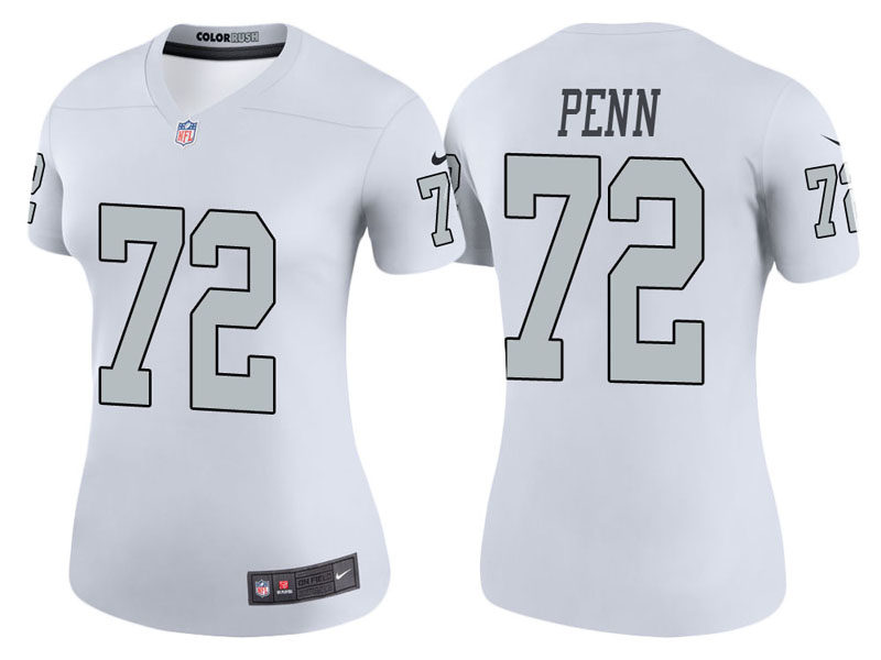 Women Oakland Raiders #72 Donald Penn White Color Rush Legend Jersey Women Oakland Raiders #72 Donald Penn White Color Rush Legend Jersey