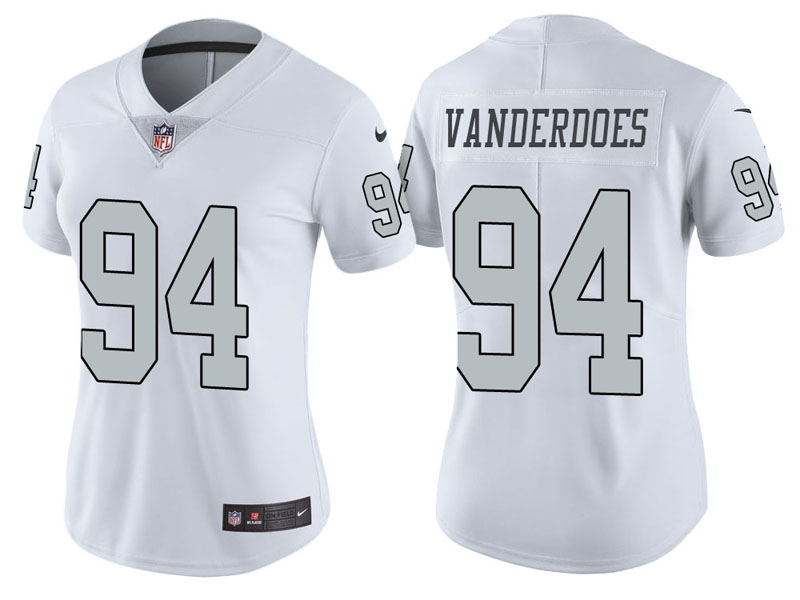 Women Oakland Raiders #94 Eddie Vanderdoes White Vapor Untouchable Color Rush Limited Jersey Women Oakland Raiders #94 Eddie Vanderdoes White Vapor Untouchable Color Rush Limited Jersey