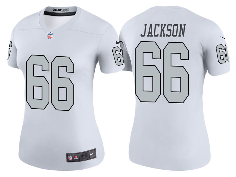 Women Oakland Raiders #66 Gabe Jackson White Color Rush Legend Jersey Women Oakland Raiders #66 Gabe Jackson White Color Rush Legend Jersey