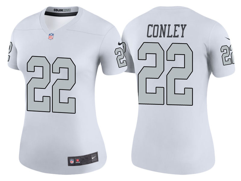 Women Oakland Raiders #22 Gareon Conley White Color Rush Legend Jersey
