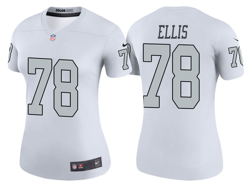 Women Oakland Raiders #78 Justin Ellis White Color Rush Legend Jersey Women Oakland Raiders #78 Justin Ellis White Color Rush Legend Jersey