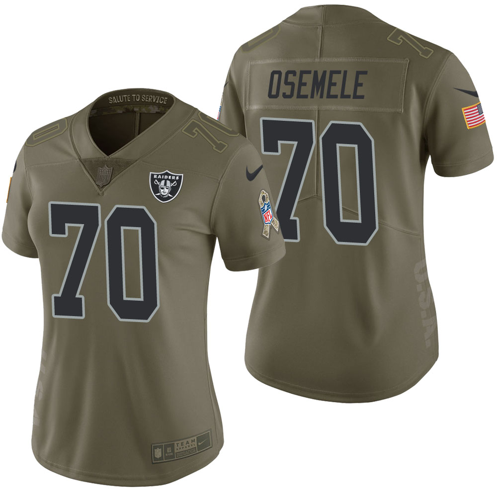 Women Oakland Raiders #70 Kelechi Osemele Olive 2017 Salute to Service Limited Jersey