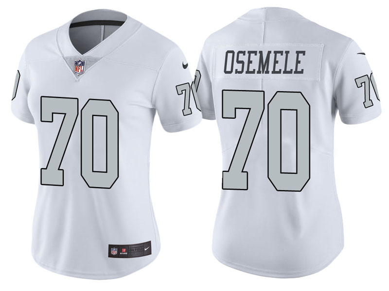 Women Oakland Raiders #70 Kelechi Osemele White Vapor Untouchable Color Rush Limited Jersey