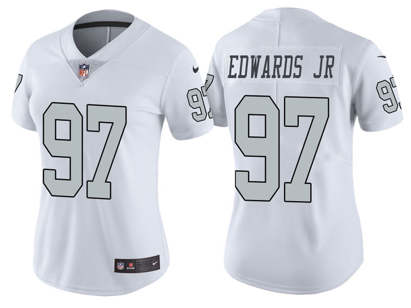 Women Oakland Raiders #97 Mario Edwards Jr White Vapor Untouchable Color Rush Limited Jersey Women Oakland Raiders #97 Mario Edwards Jr White Vapor Untouchable Color Rush Limited Jersey