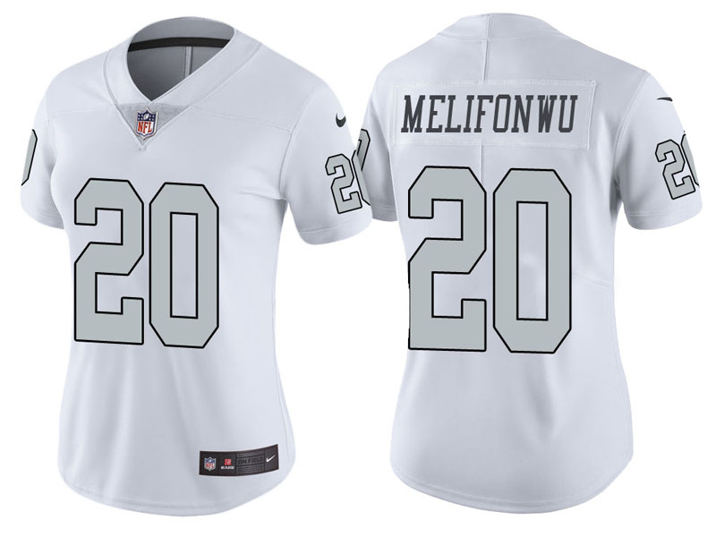 Women Oakland Raiders #20 Obi Melifonwu White Vapor Untouchable Color Rush Limited Jersey Women Oakland Raiders #20 Obi Melifonwu White Vapor Untouchable Color Rush Limited Jersey