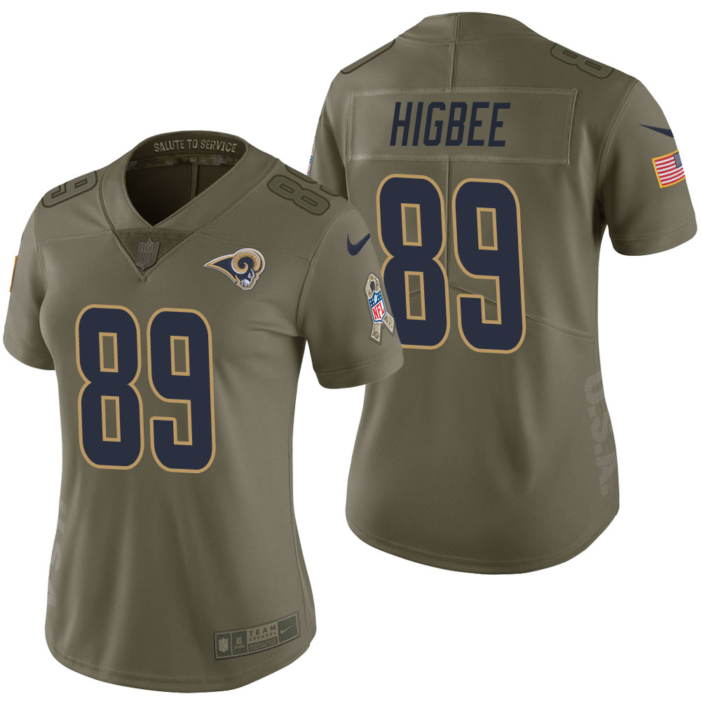 Women Los Angeles Rams #89 Tyler Higbee Olive 2017 Salute to Service Limited Jersey Women Los Angeles Rams #89 Tyler Higbee Olive 2017 Salute to Service Limited Jersey