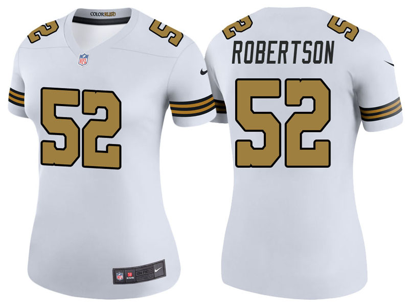 Women New Orleans Saints #52 Craig Robertson White Color Rush Legend Jersey